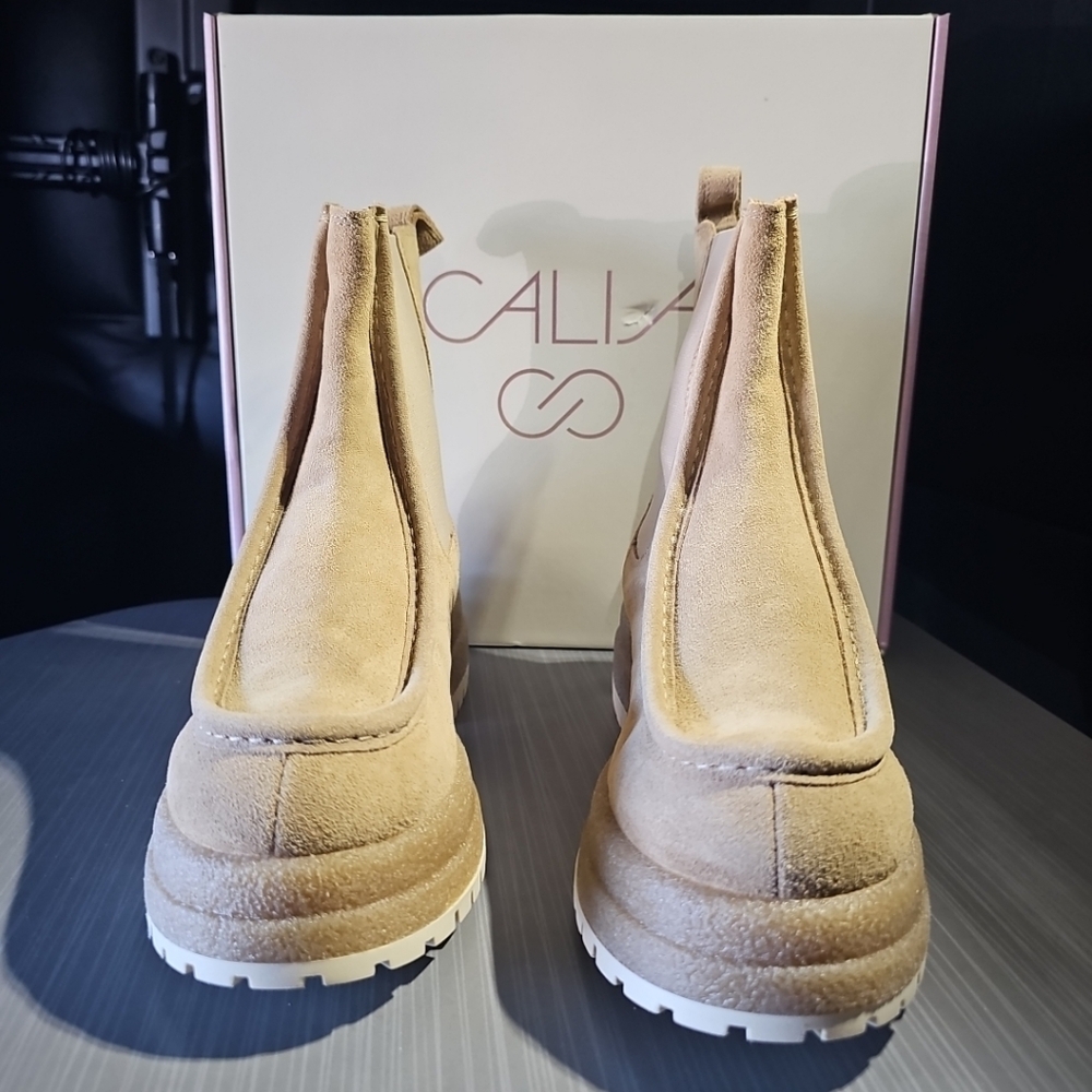 CALIA Women's Samie Moc Toe Pull‎ On Leather Boots Tan Size 9 CA23WMT01-IVY - Picture 3 of 12